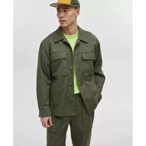 Mode Of One Mens Relaxed Fit Utility Shirt Jacket Wild Ivy Green L 100188085MN